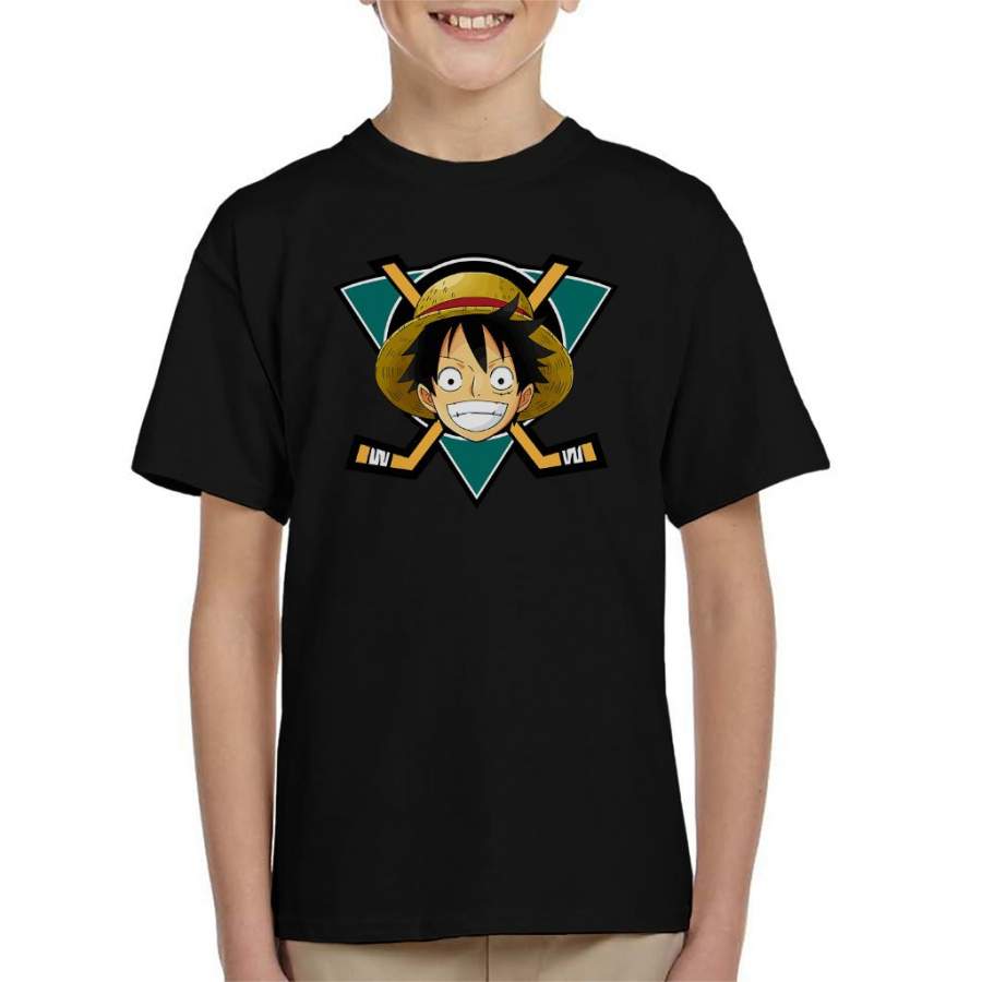 Monkey D Luffy Mighty Ducks One Piece Kid’s T-shirt