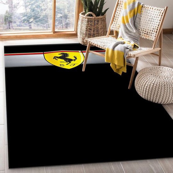 Ferrari Logo Area Rug Living Room Christmas Gift Us Decor 9