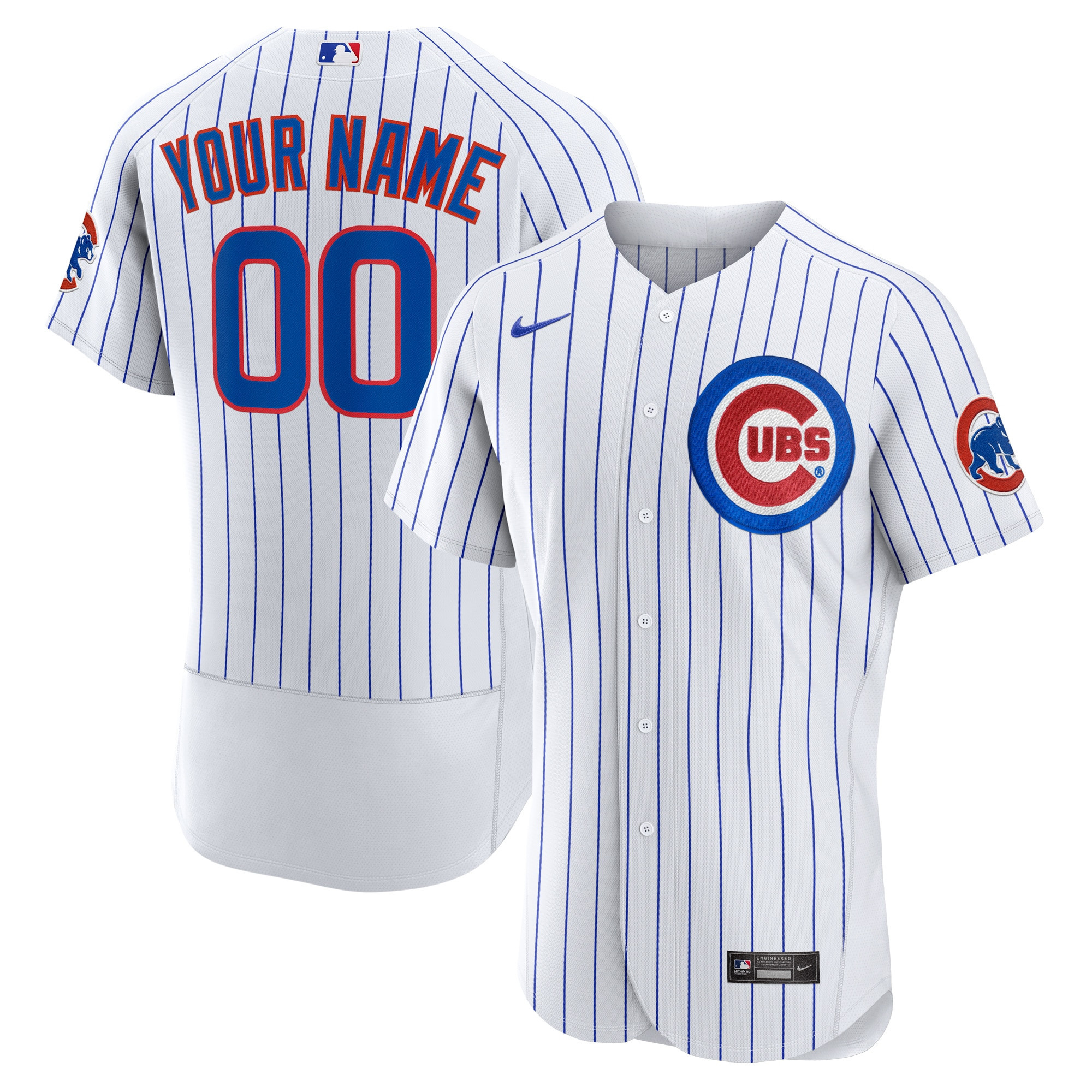 Chicago Cubs Home Authentic Custom Jersey White Custom Jerseys MLB