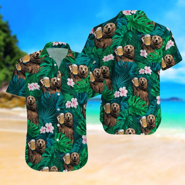 Bear And Beer Hawaii Shirt Unisex Adult Ha84738