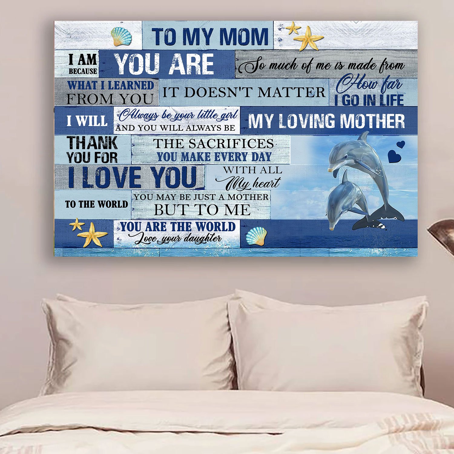 Awesome Family Gift For Mom – Dolphin – Thank You For The Sacrifices You Make Every Day. I Love You With All My Heart Poster