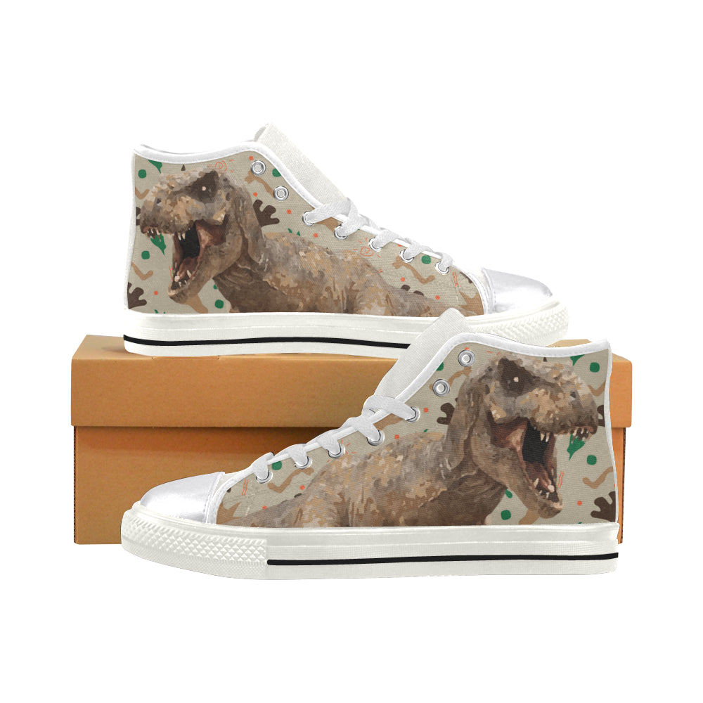 T-Rex White Women’s Classic High Top Canvas Shoes