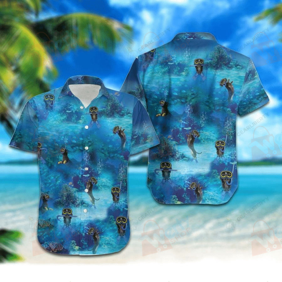 Diving Dachshund Hawaii Shirt Unisex Full Size Adult Colorful Ha30966