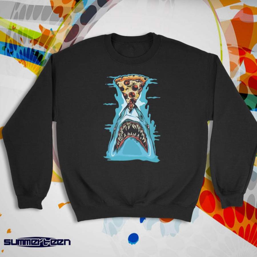 Brand New Full Color Pizza Shark Women’S Sweatshirt