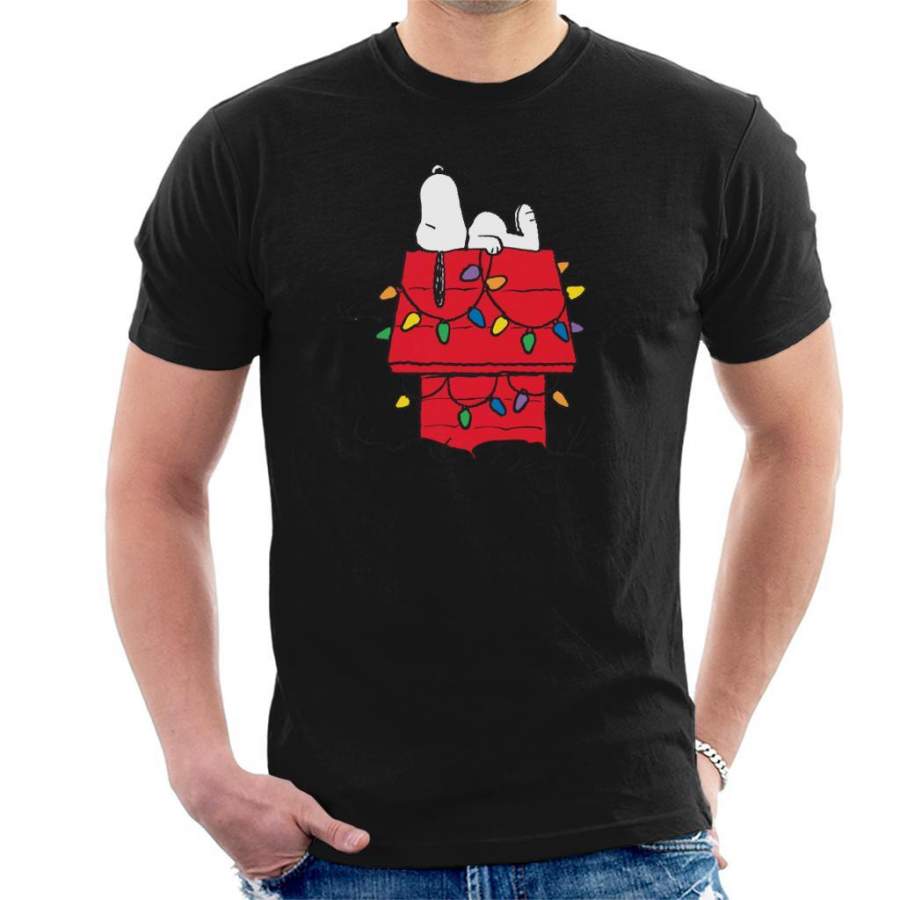 Peanuts Christmas Light House Snoopy Men’s T-shirt