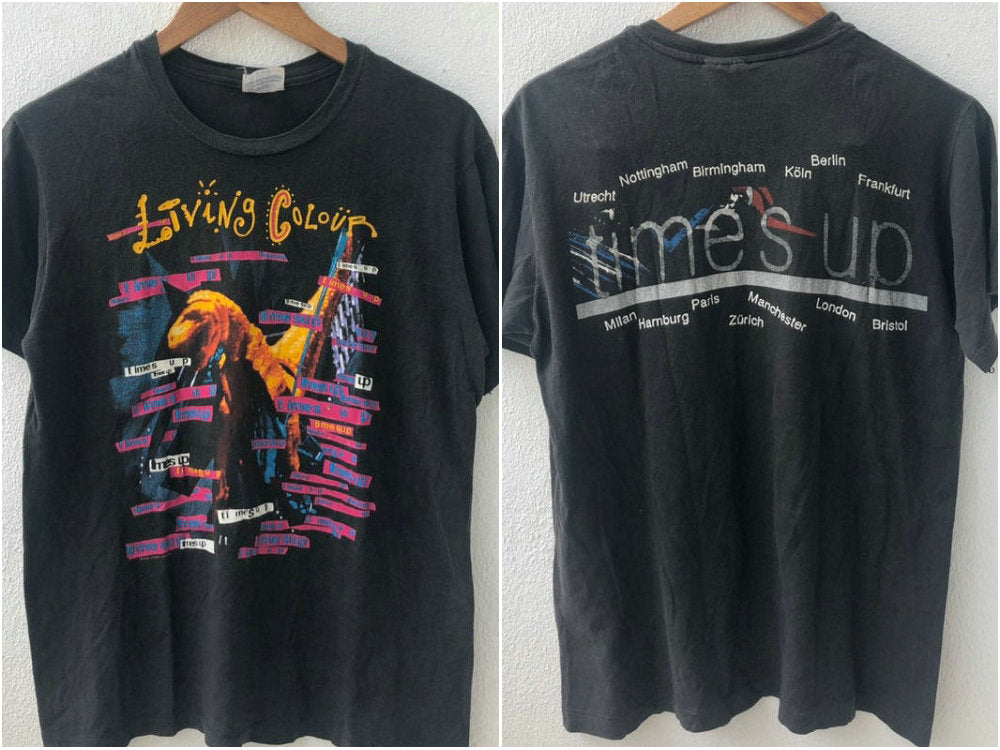 Vintage Original 90’s Living Colour Alternative Metal band ” Time’s Up 1990 ”  Album T-Shirt