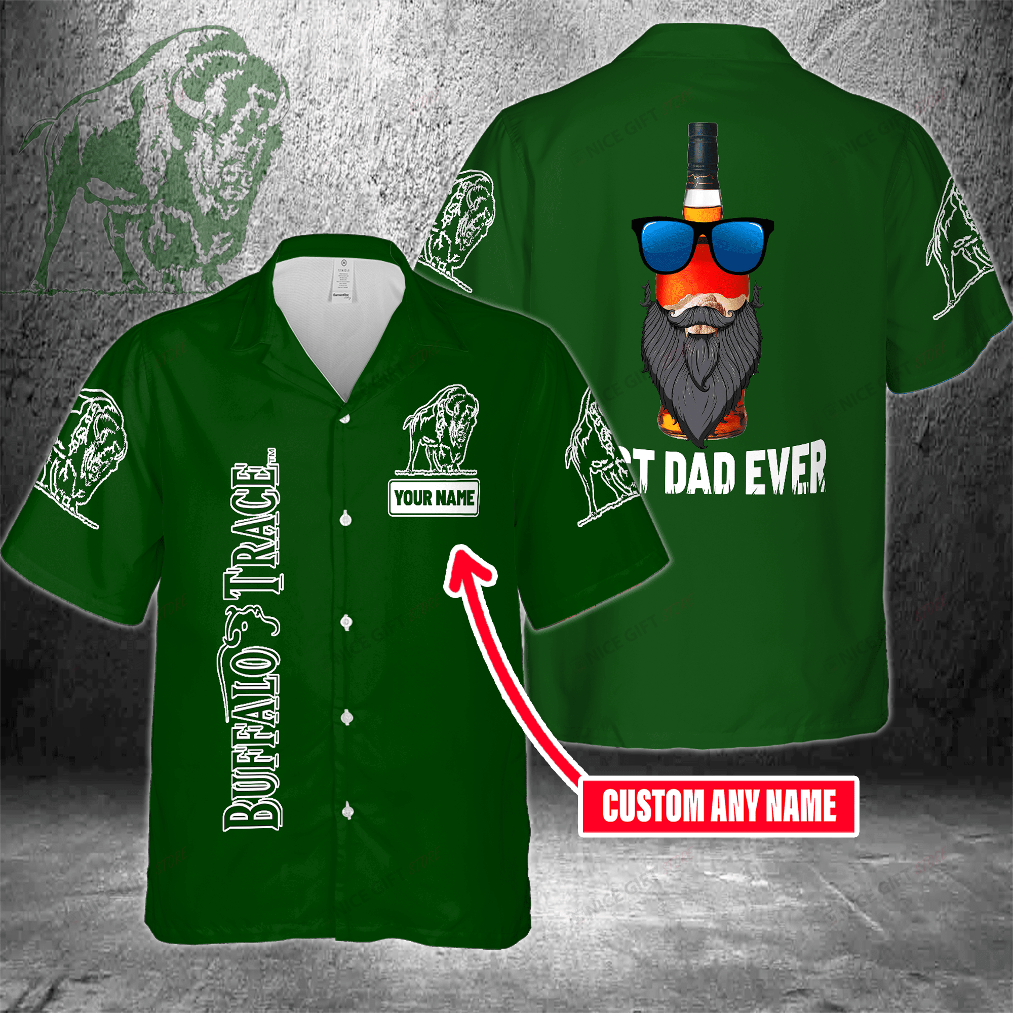 Buffalo Trace Custom Name Best Dad Ever Hawaiian Shirt 3Hs-N7I0