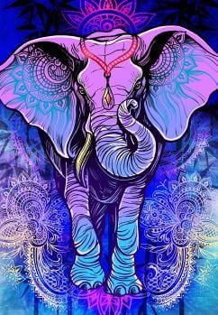 3D – Mandala Elephant – Tapestry