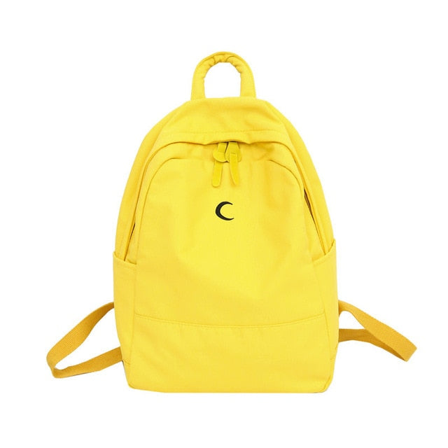 Sweet Moon Candy Color Canvas Backpack School Bag