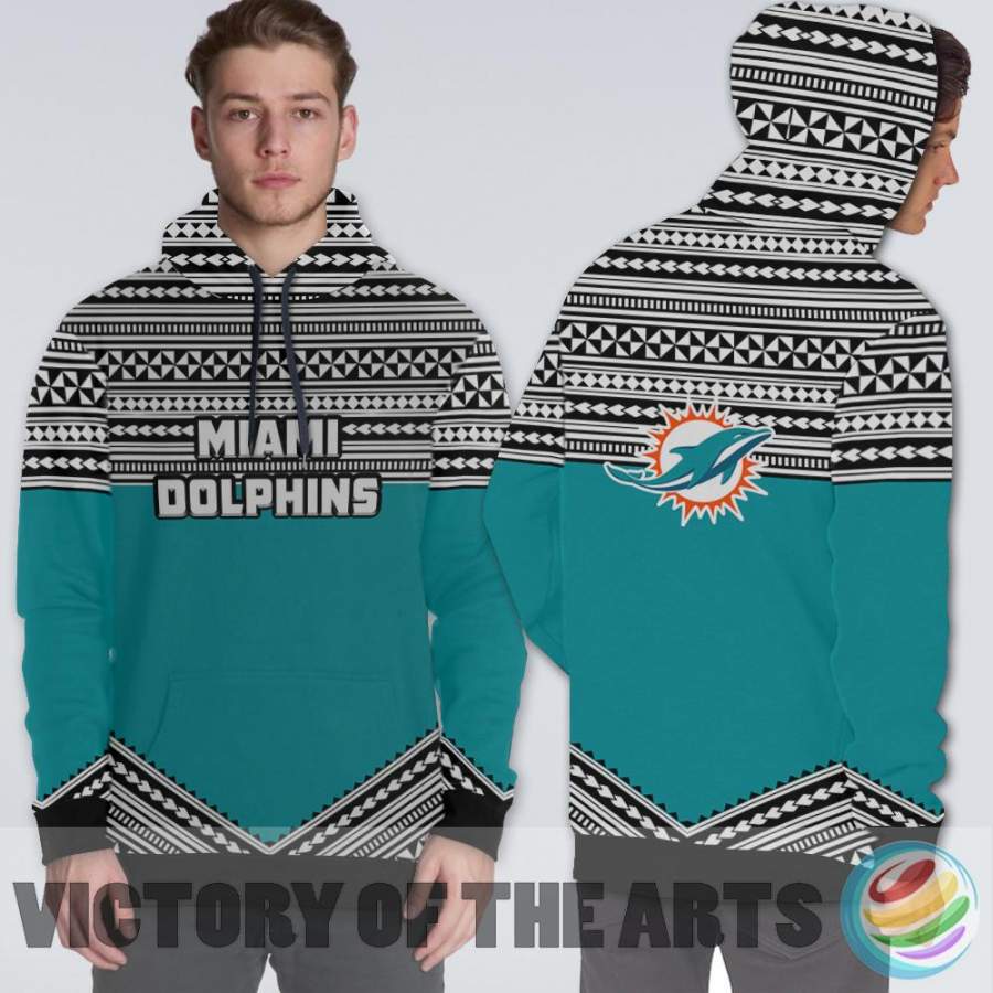 Simple Color Floral Miami Dolphins Hoodie