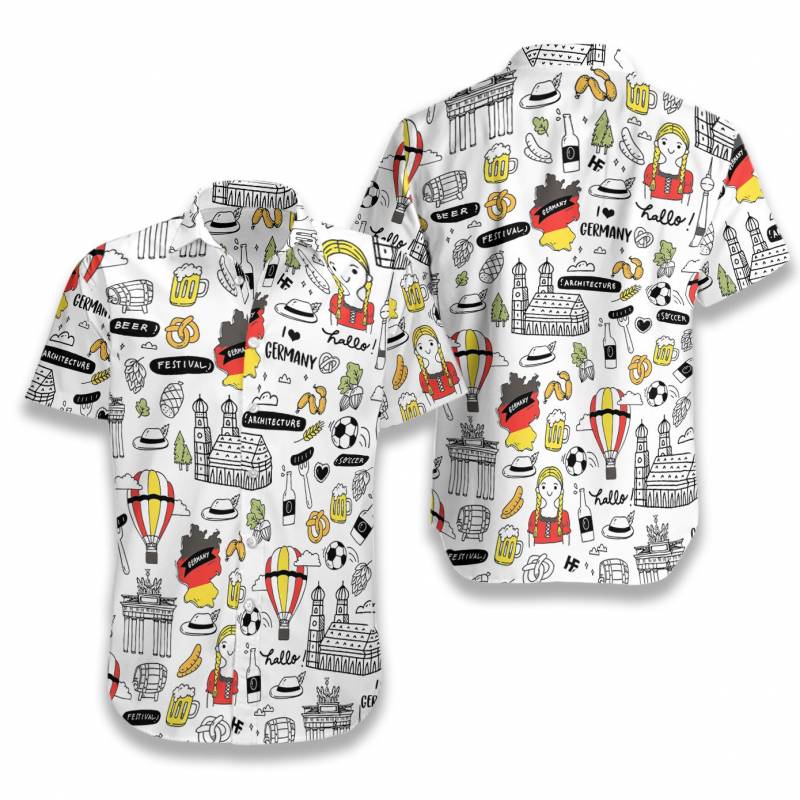 I Love Germany Doodle Hawaii Shirt Ha80358