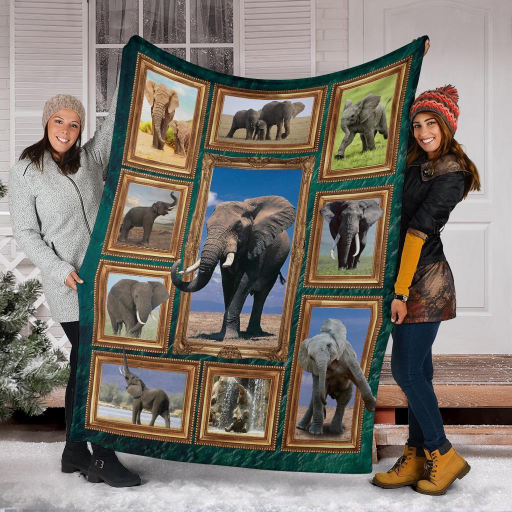 African Elephants 3D Animal Birthday Day Gift For Best Friends Fleece Blanket