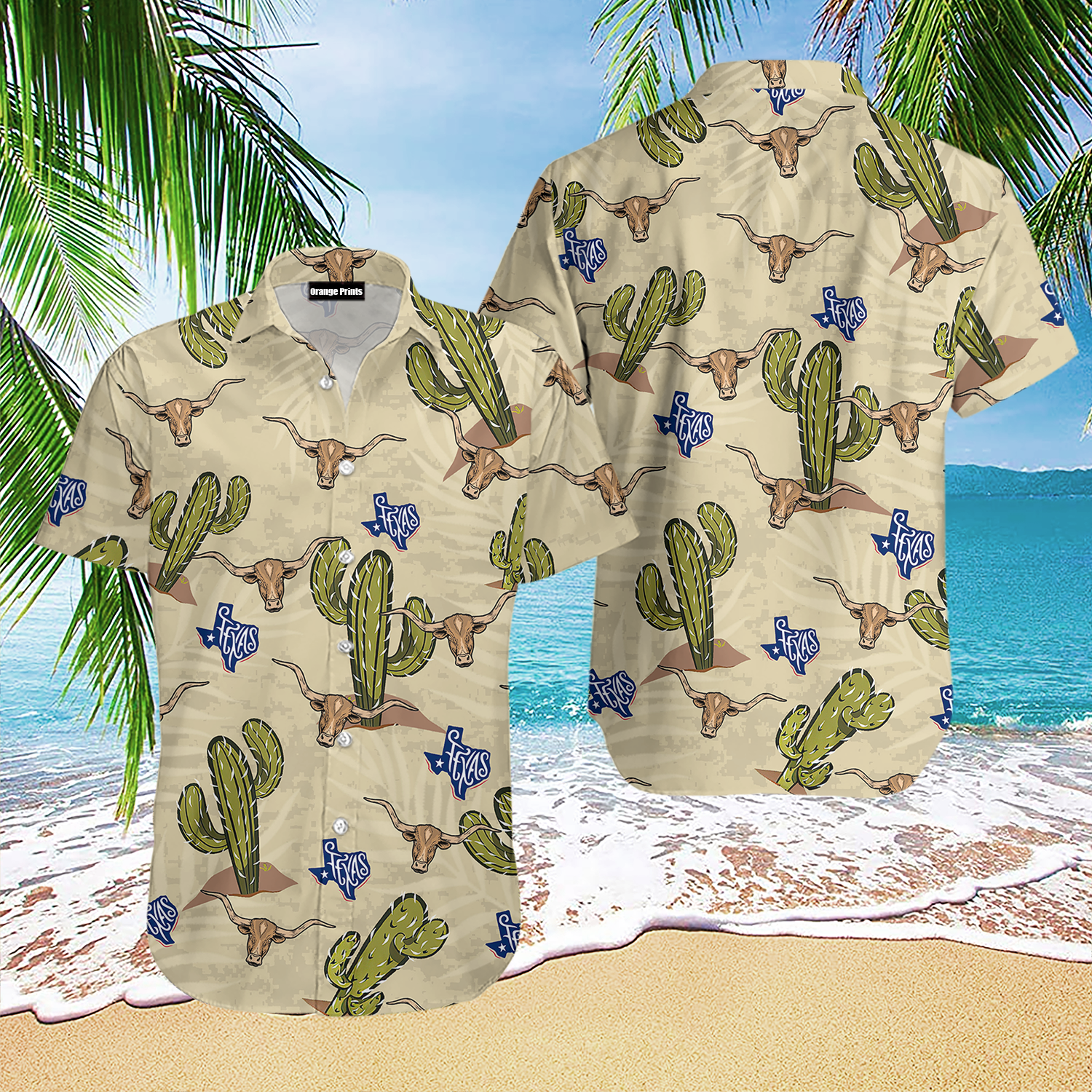 Texas Longhorn Cactus Hawaiian Shirt – For Men And Women