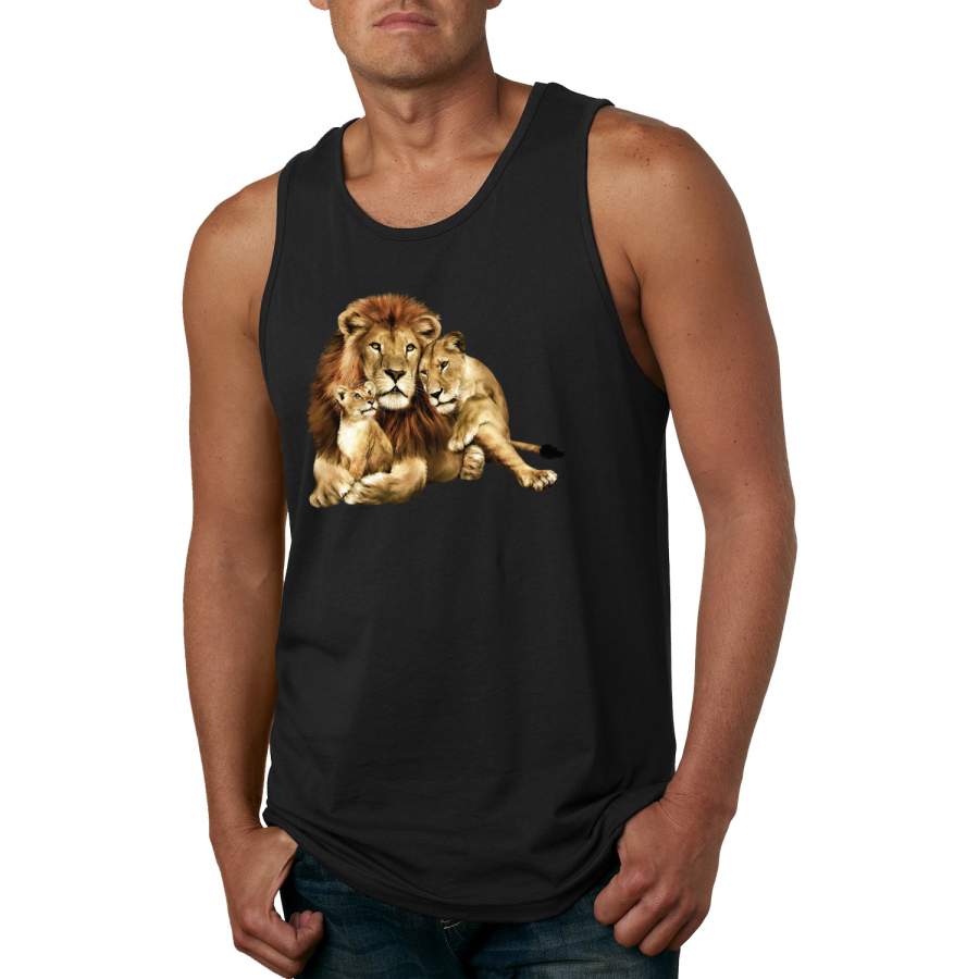 Wild African Lion Family Animal Lover Graphic Tank Top