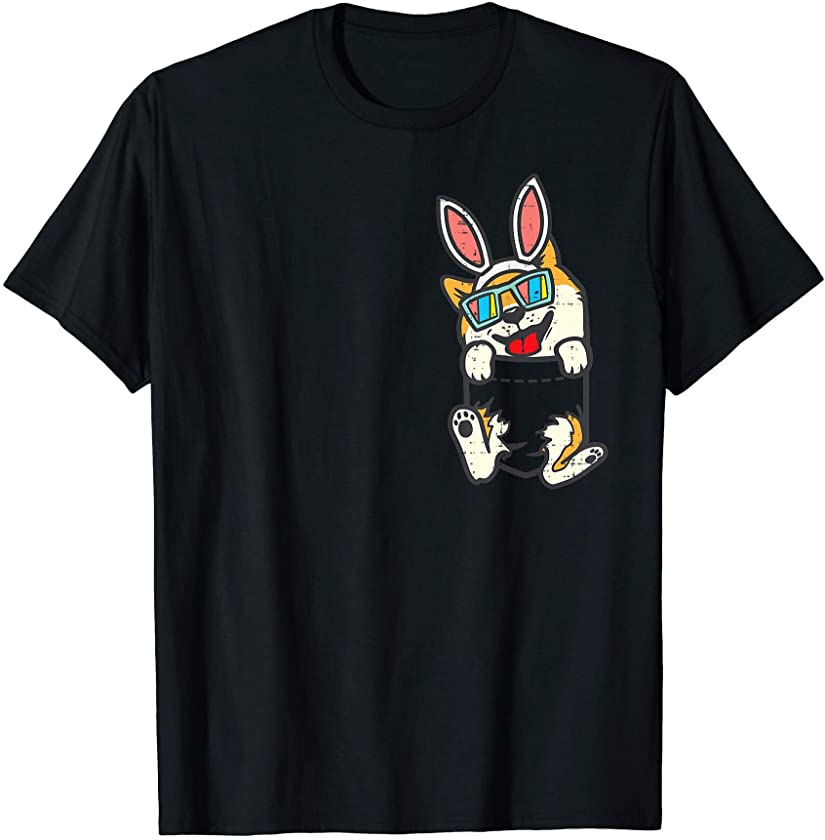 Pocket Bunny Shiba Inu Feet Easter Akita Japanese Dog Lover T-Shirt