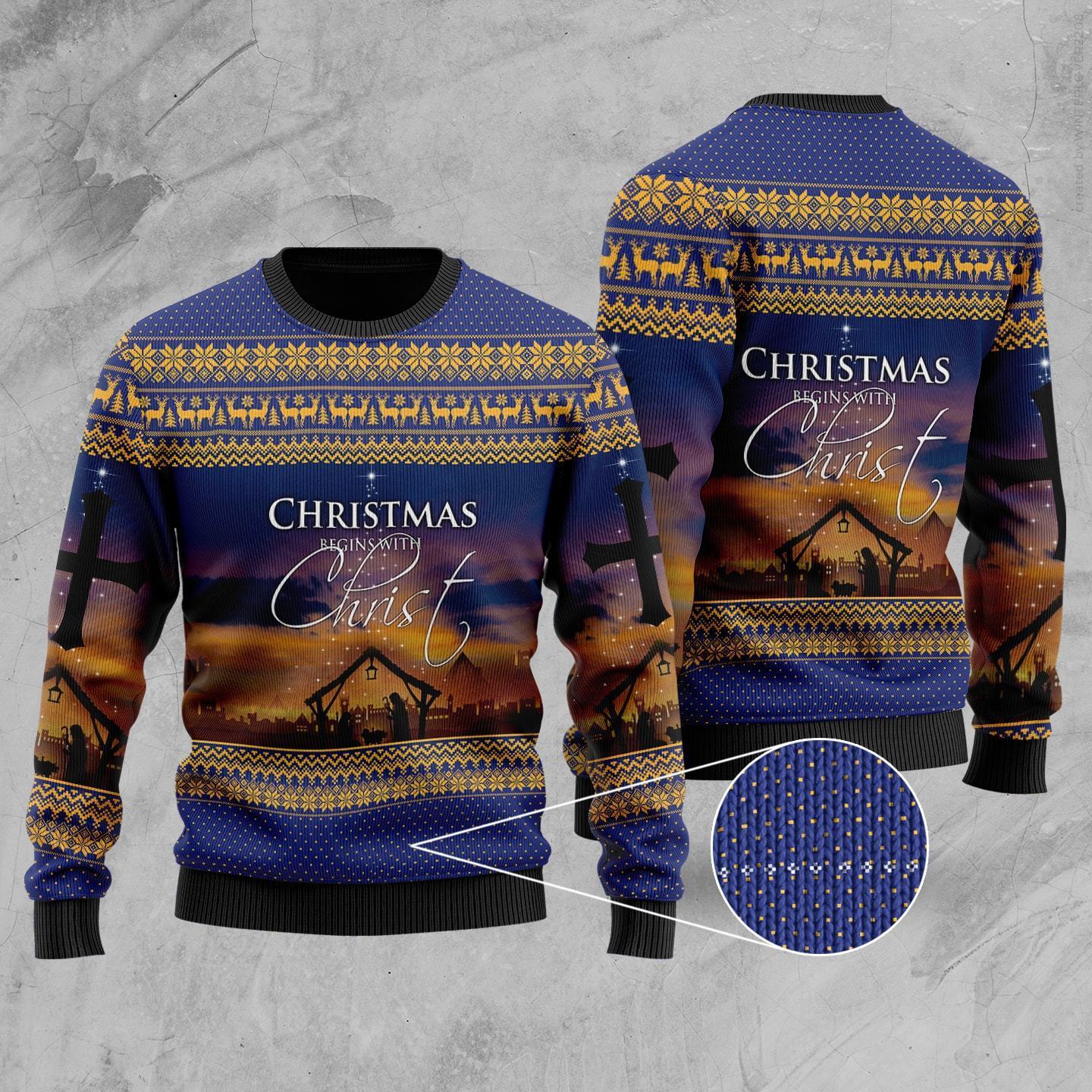 Christian Jesus Easter Ugly Christmas Sweater | Unisex | Full Size | Adult | Colorful | US3817