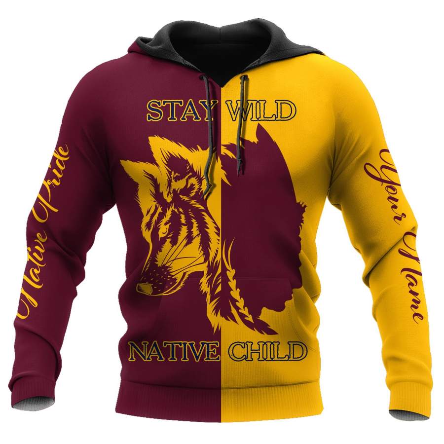 Custom Name Wolf Native Pride 3D All Over Printed Unisex Shirt
