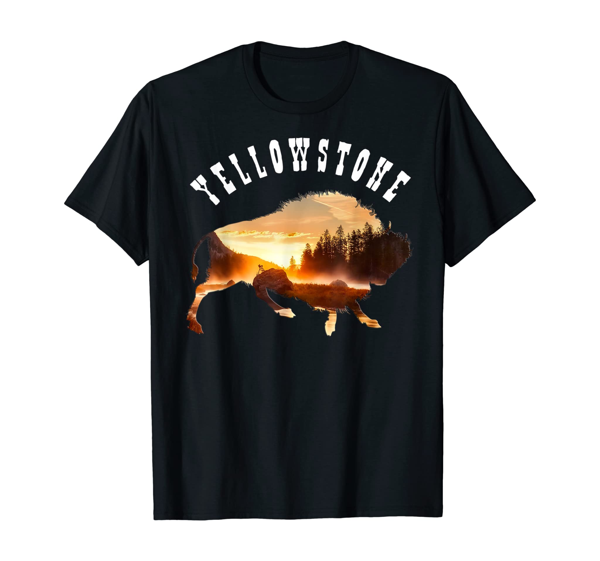 Yellowstone National Park Buffalo Design T-Shirt