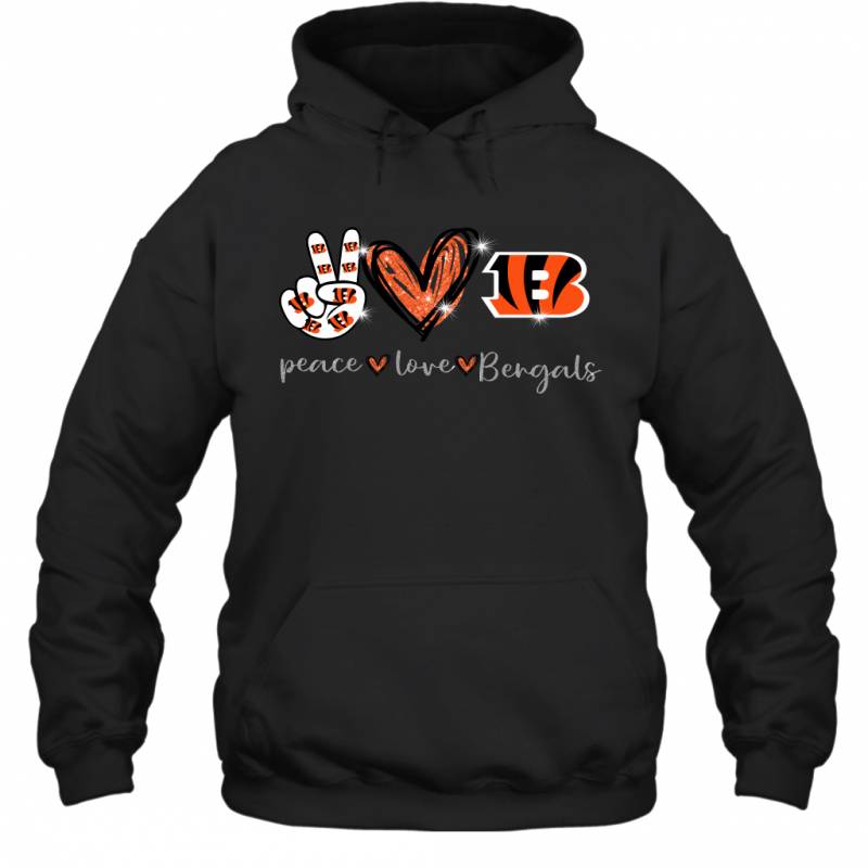 Peace Love Bengals gift for Cincinnati Bengals Fans Hoodie