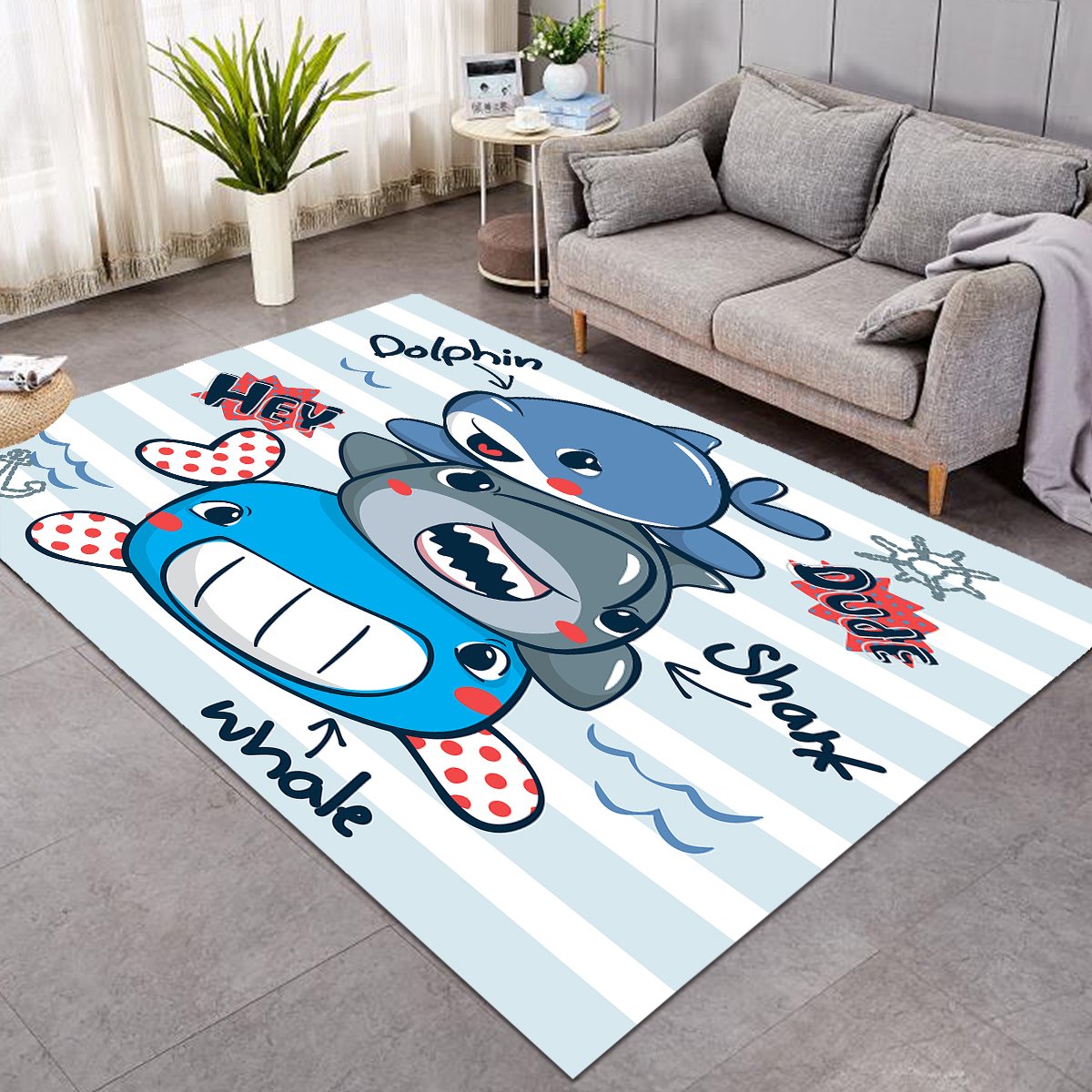 Whale Dolphin Shark SW0054 Rug