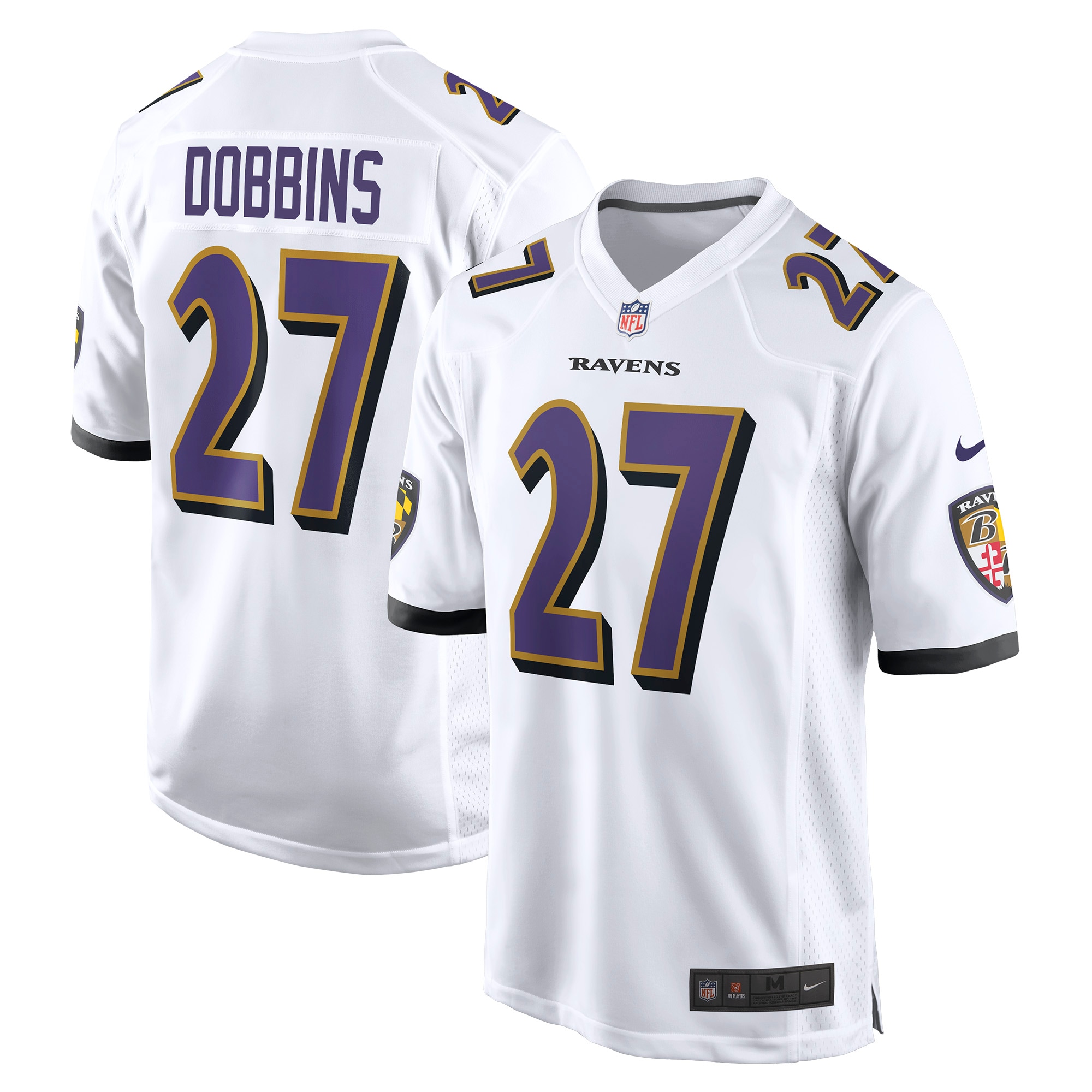 Men’s Baltimore Ravens J.K. Dobbins White Away Game Player Jersey