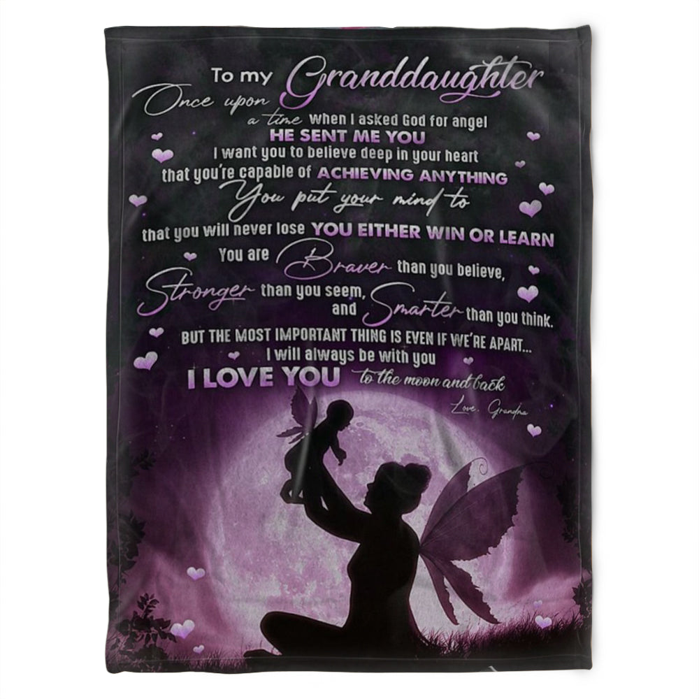 To My Granddaughter Blanket, Fleece Blankets, You Put Your Mind To, Gift For Granddaughter Family Home Decor Bedding Couch Sofa Soft And Comfy Cozy