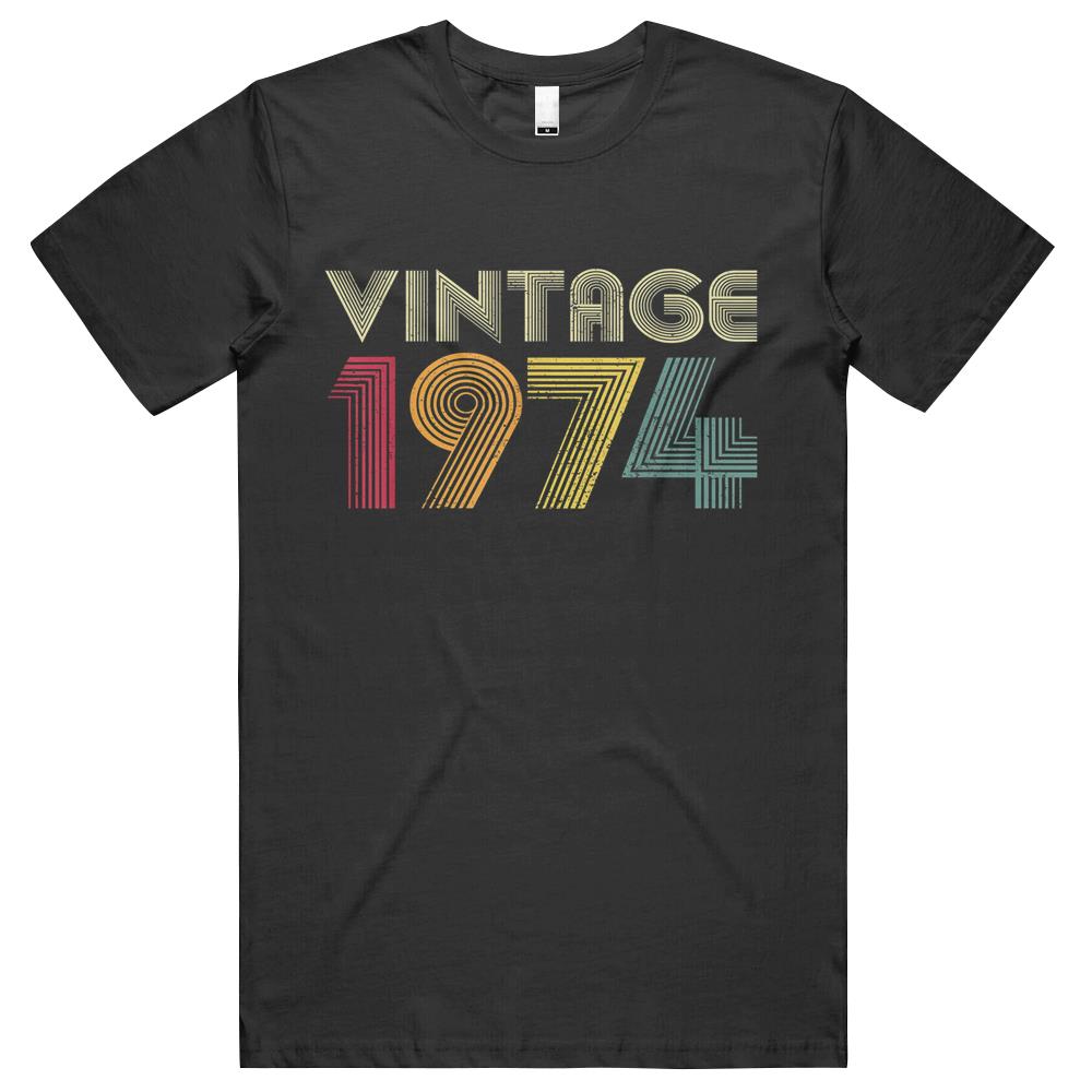 45th Birthday Gift Vintage 1974 Retro Men Women Mom Dad Men T Shirts