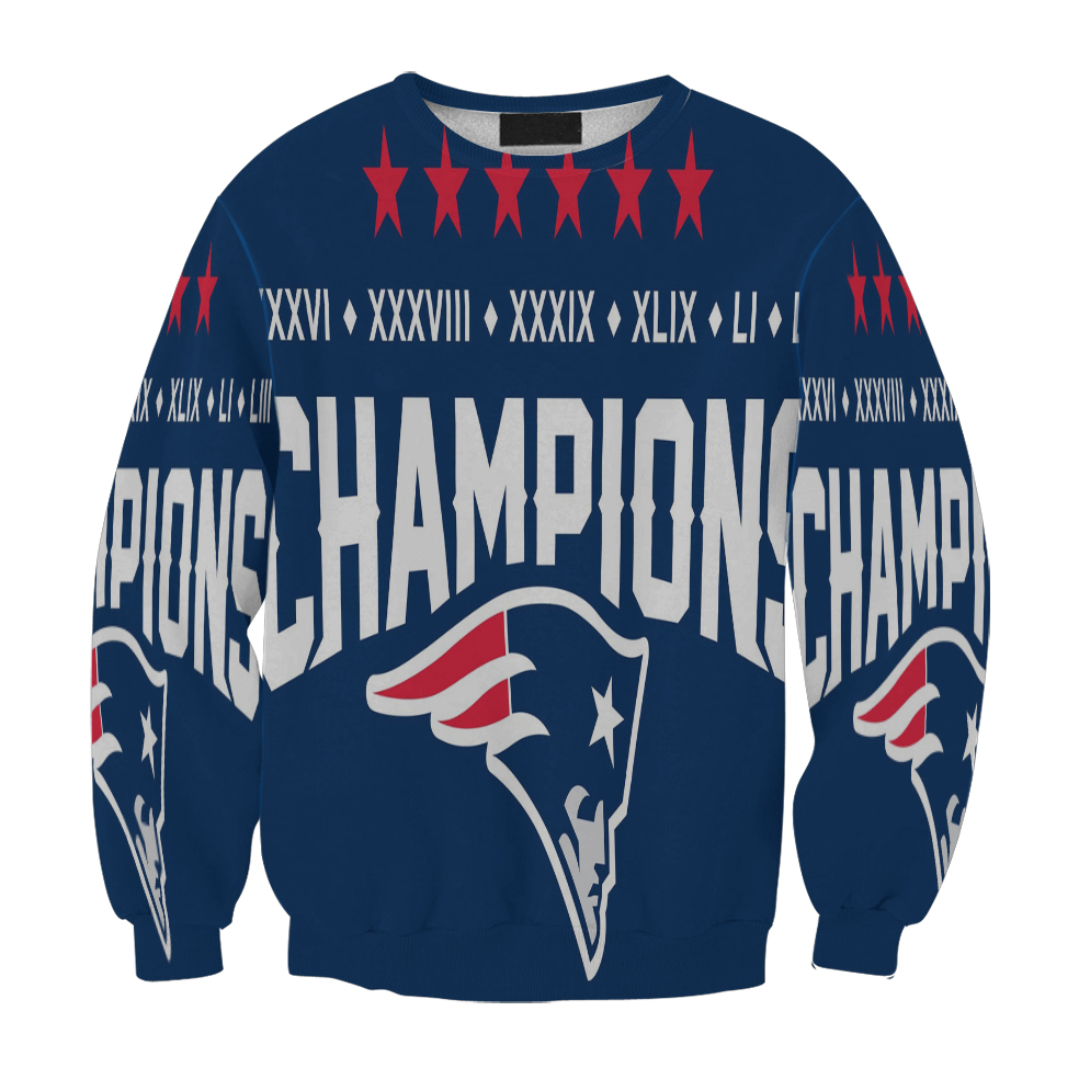 New England Patriots Stars Champions Gift For Fan 3D Full Printing Sweatshirt