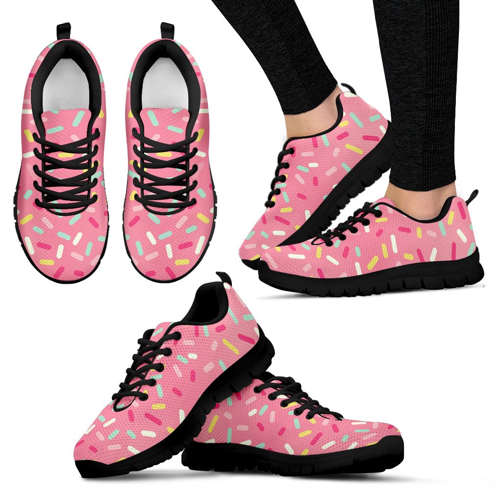 Pink Donut Glaze Candy Pattern Women’S Sneaker Shoes