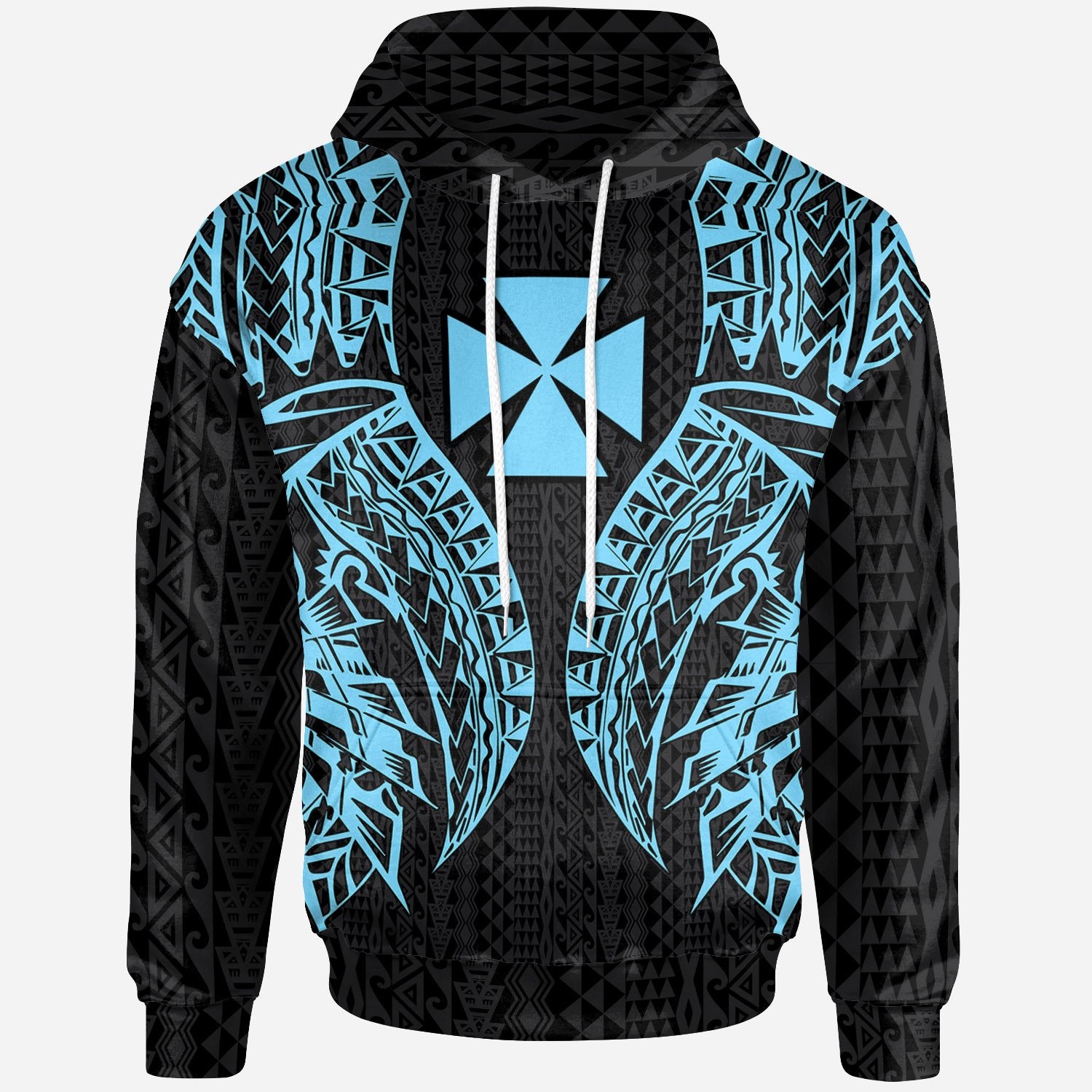 Wallis’Nd Futuna Hoodie – Polynesian Lion Head Neon Style