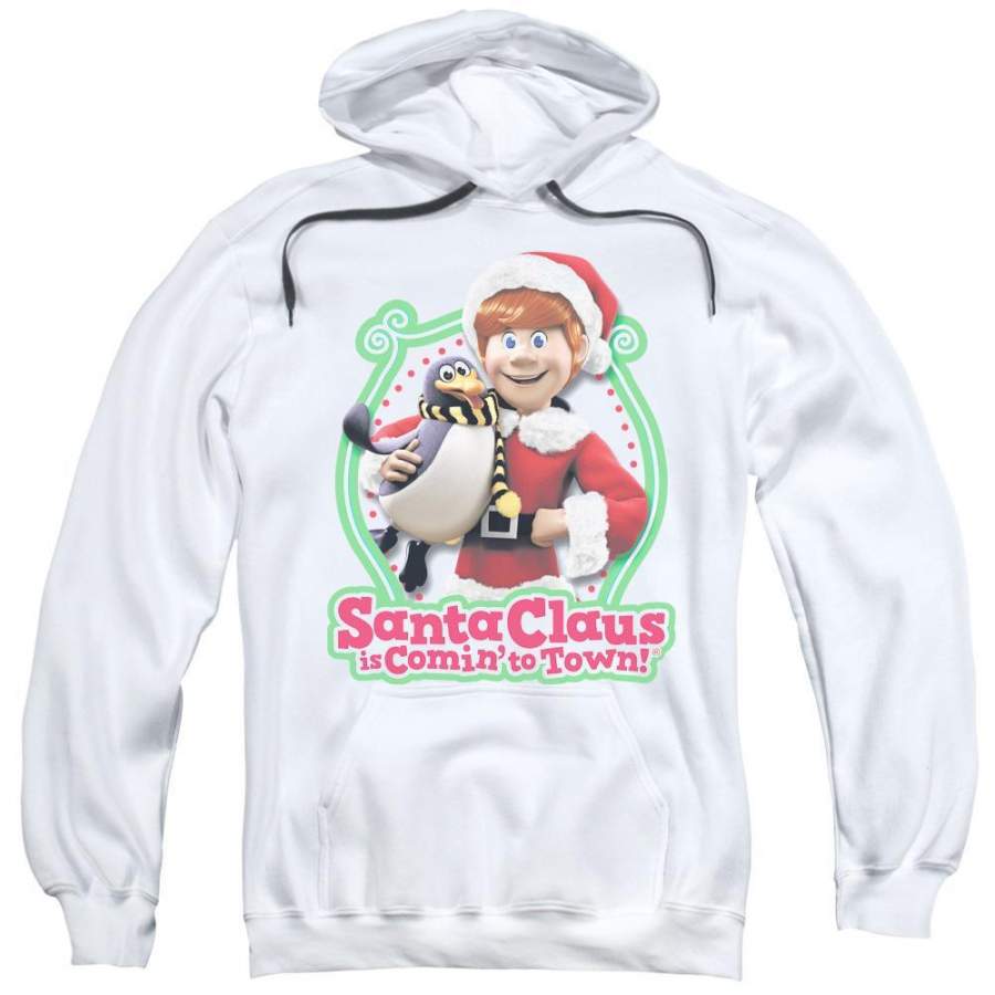 Santa Claus Is Comin to Town Penguin Pullover Hoodie