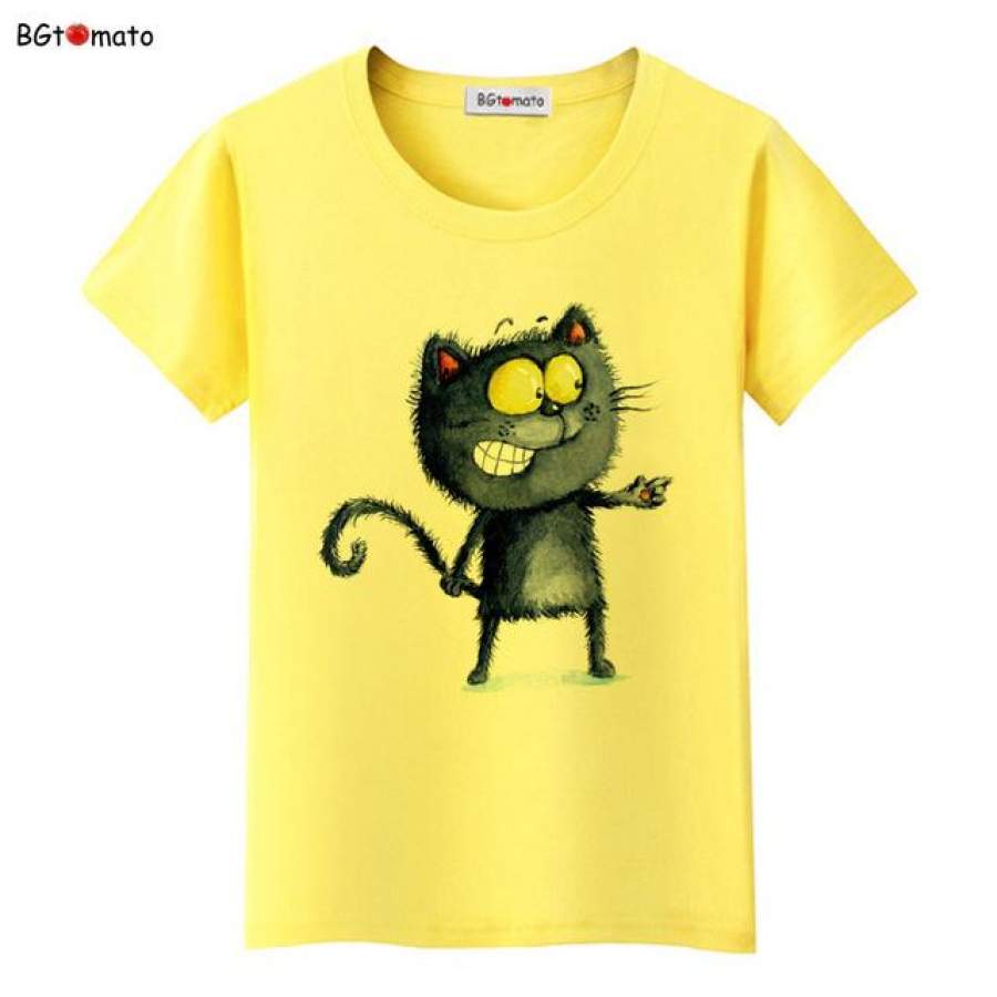 New arrival lovely black cat cute t shirt