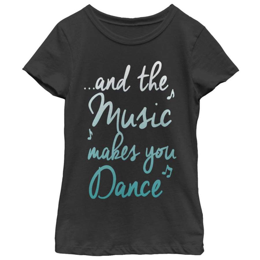 CHIN UP Girl’s Music Makes You Dance  T Shirt Black S