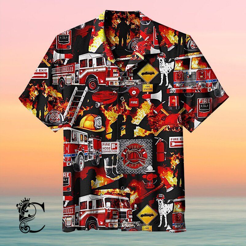 Be Brave Like A Fireman L Hawaiian Shirt