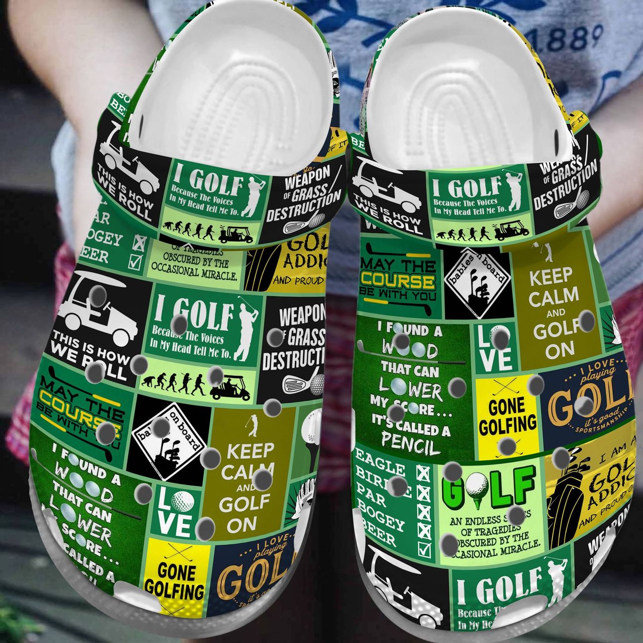 Golf Personalized Clog, Custom Name, Text, Color, Number Fashion Style For Women, Men, Kid, Print 3D I Golf