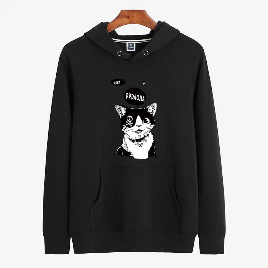 Cute Cat Hoodie Cute Kitten Hoodie for Adult Cotton Hoodie