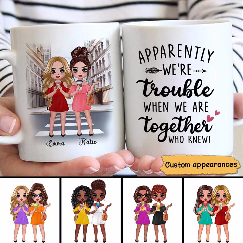 Doll Besties Cross The Road Best Friend Gift Personalized Mug