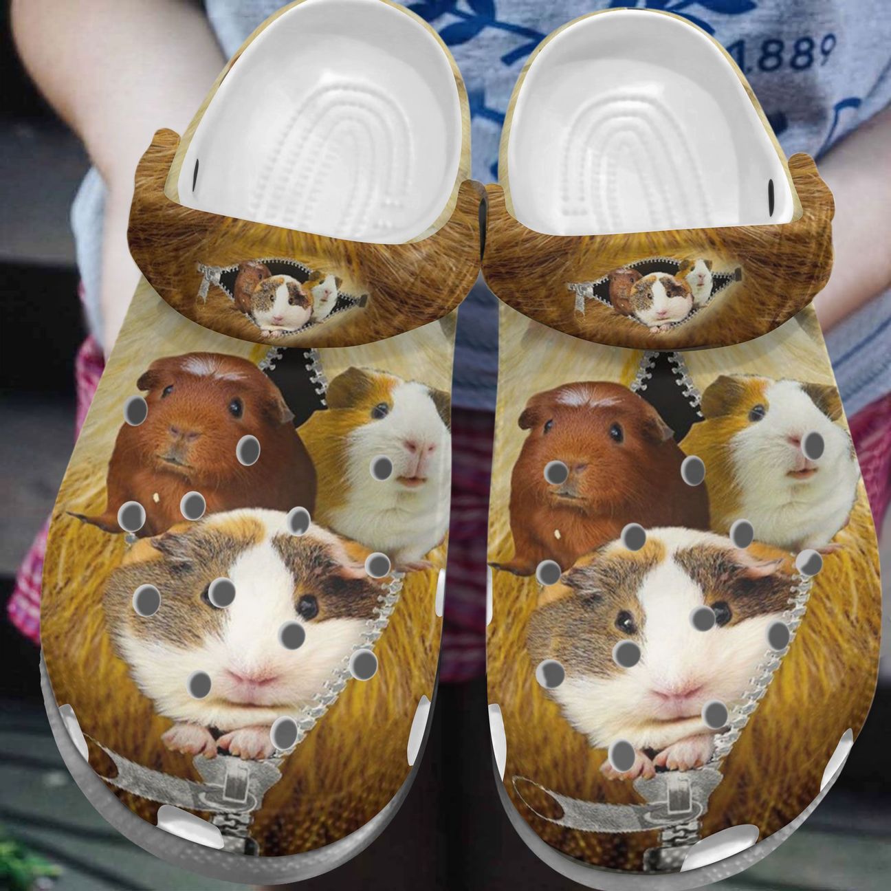 Guinea Pig Personalized Clog, Custom Name, Text, Color, Number Fashion Style For Women, Men, Kid, Print 3D Fluffy Fur