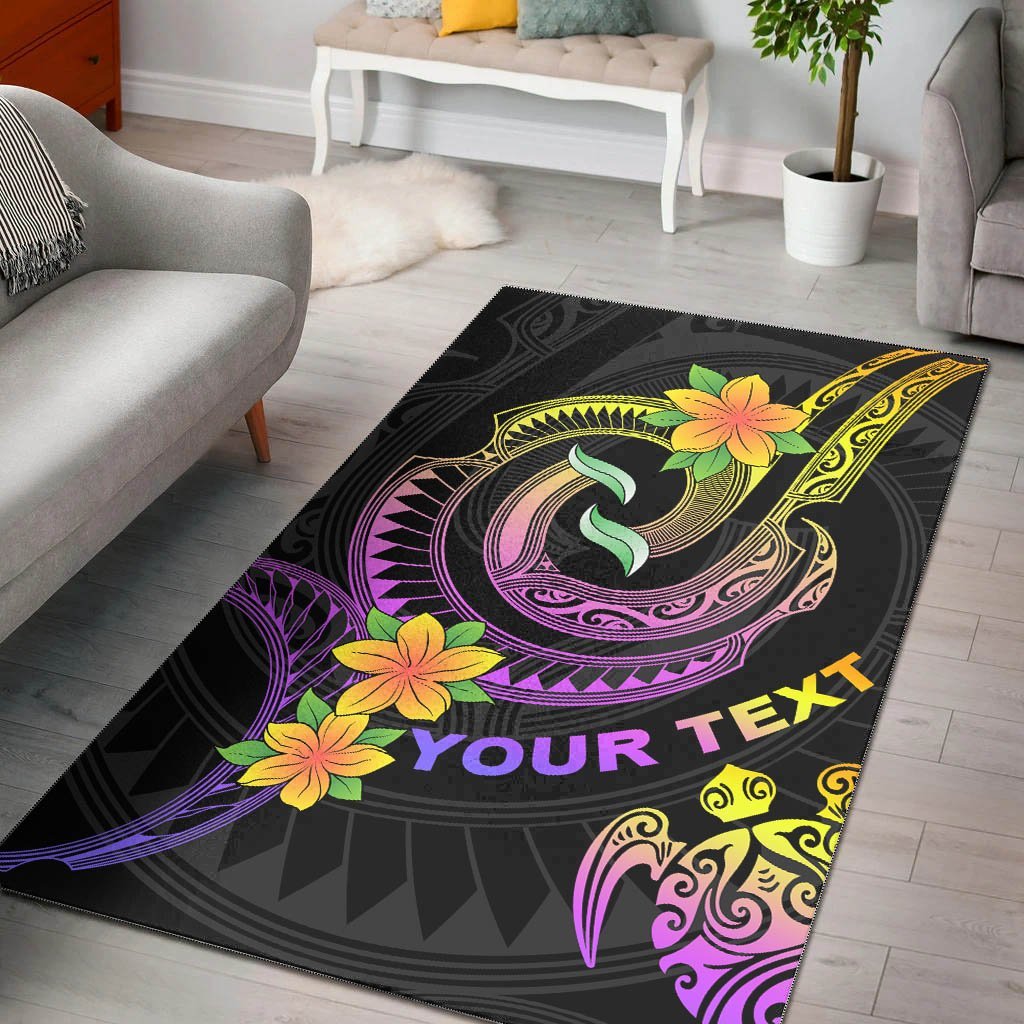 Polynesian Custom Personalised Area Rugs – Plumeria Flowers with Spiral Patterns – BN26