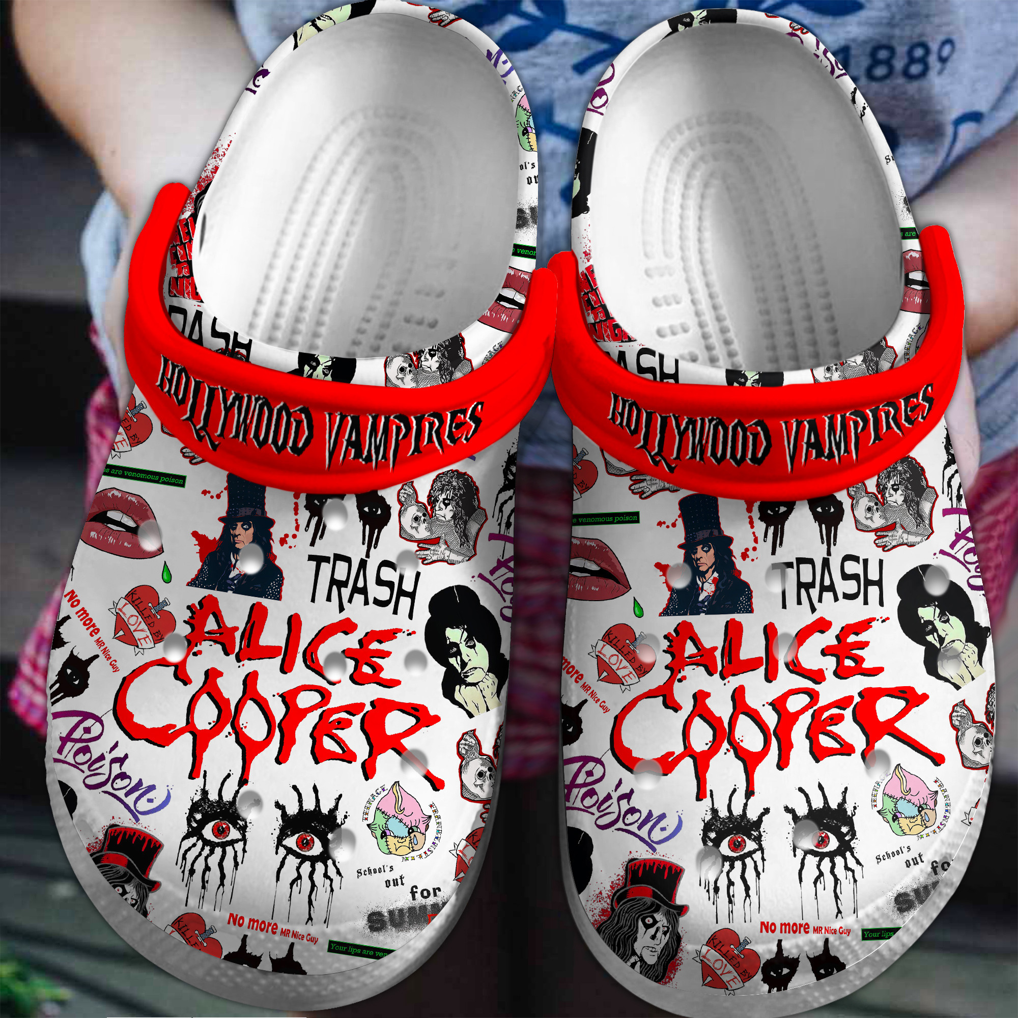 Alice Cooper Music Crocs Crocband Clogs Shoes Comfortable For Men Women and Kids 4