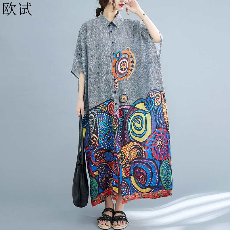 Summer Women Vintage Long Sleeve Floral Shirt Dress Woman Clothing Casual Femme Dresses Ladies New Arrival Shirt Dress 2021 alx