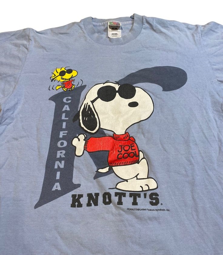 Vintage Peanuts Snoopy Woodstock Knotts Berry Farm California Joe Cool Cartoon Shirt Outfit  For Men  For Women