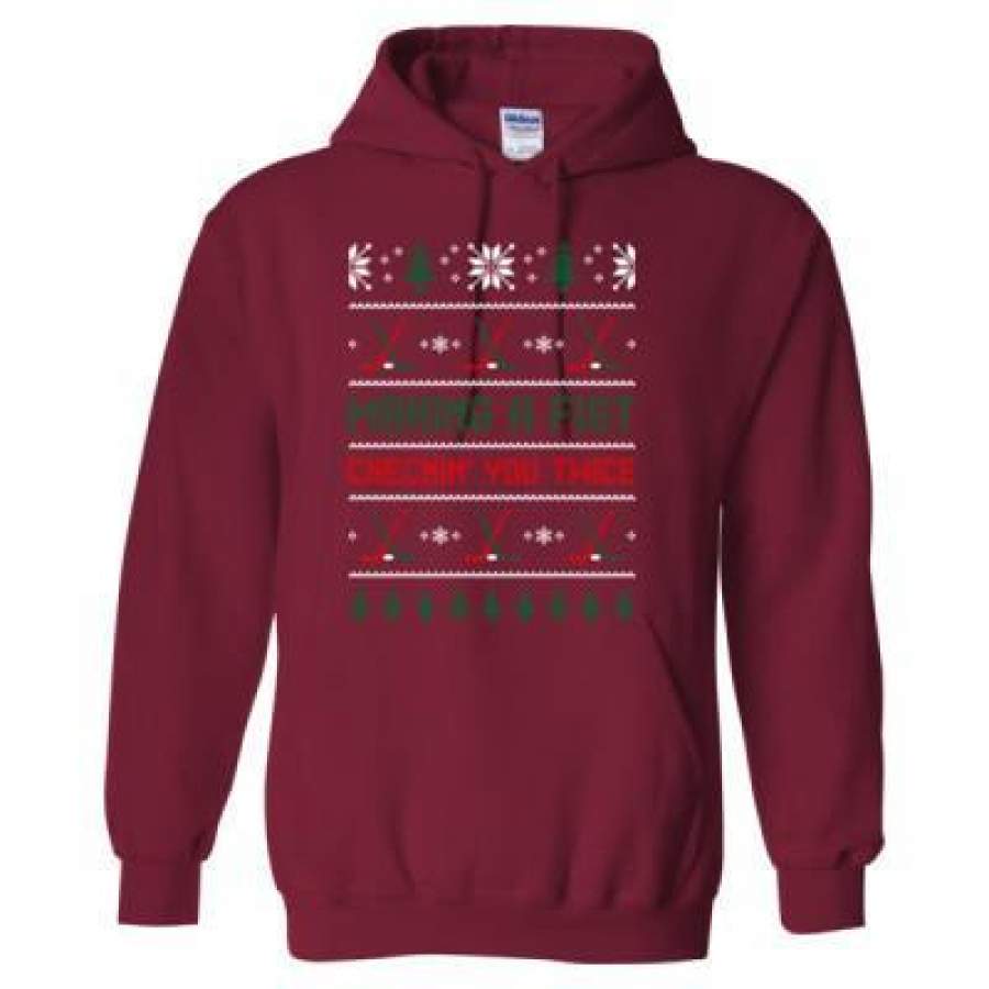 AGR Ugly Hockey Holiday Christmas Sweater Xmas – Heavy Blend™ Hooded Sweatshirt