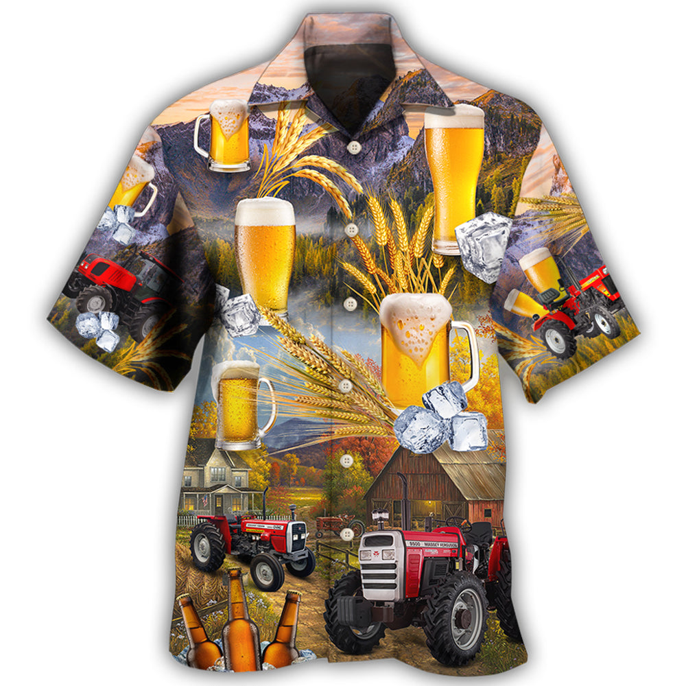 Beer And Tractor Autumn Farm Life Hawaii Shirt Ha103301