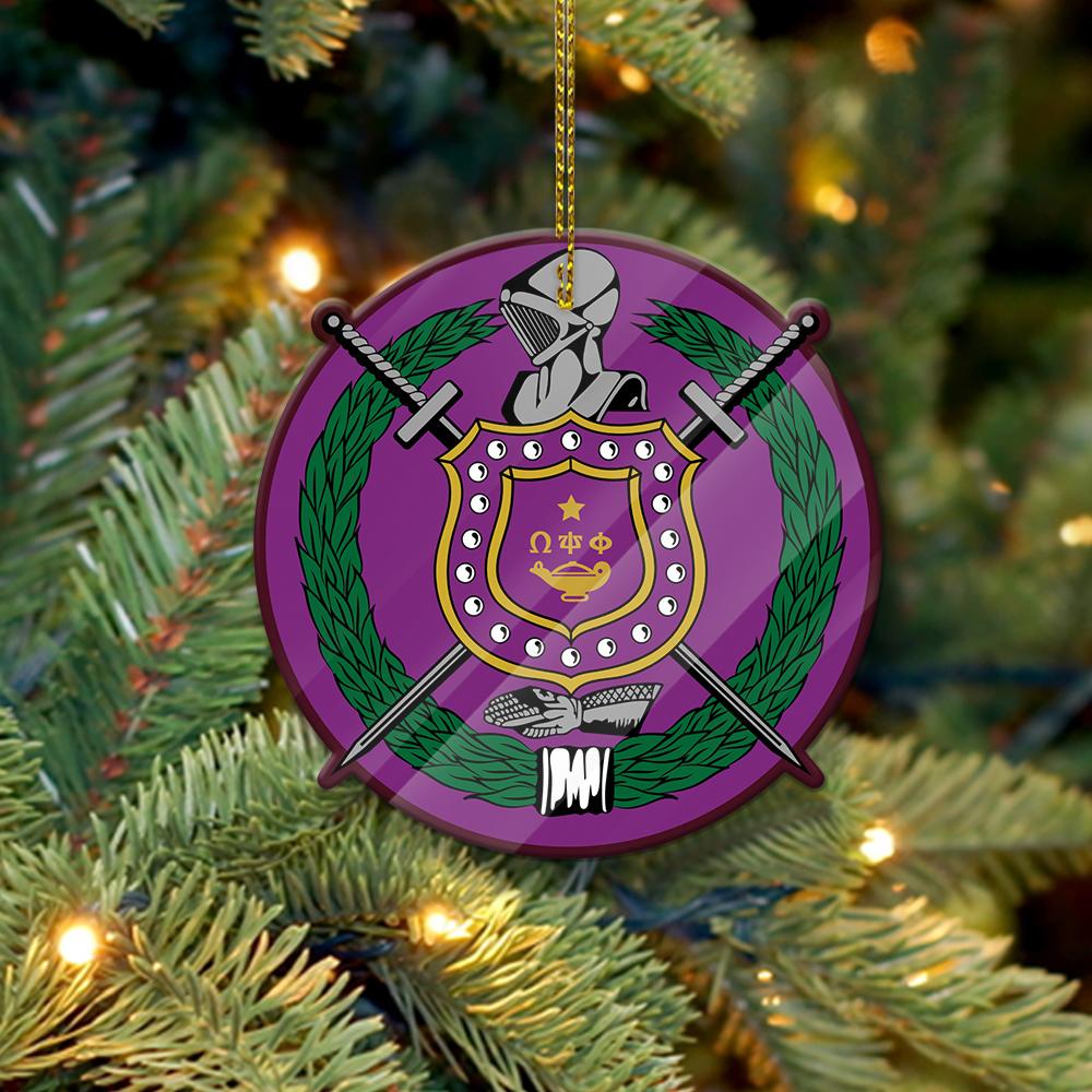 Wonderprint Ornament – Omega Psi Phi Crest Shape Acrylic Ornament Lt10