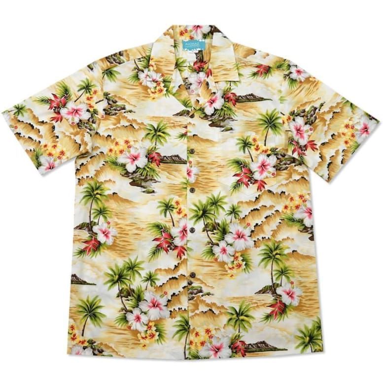 Floral Tan Amazing Design Hawaii Shirt Ha108010