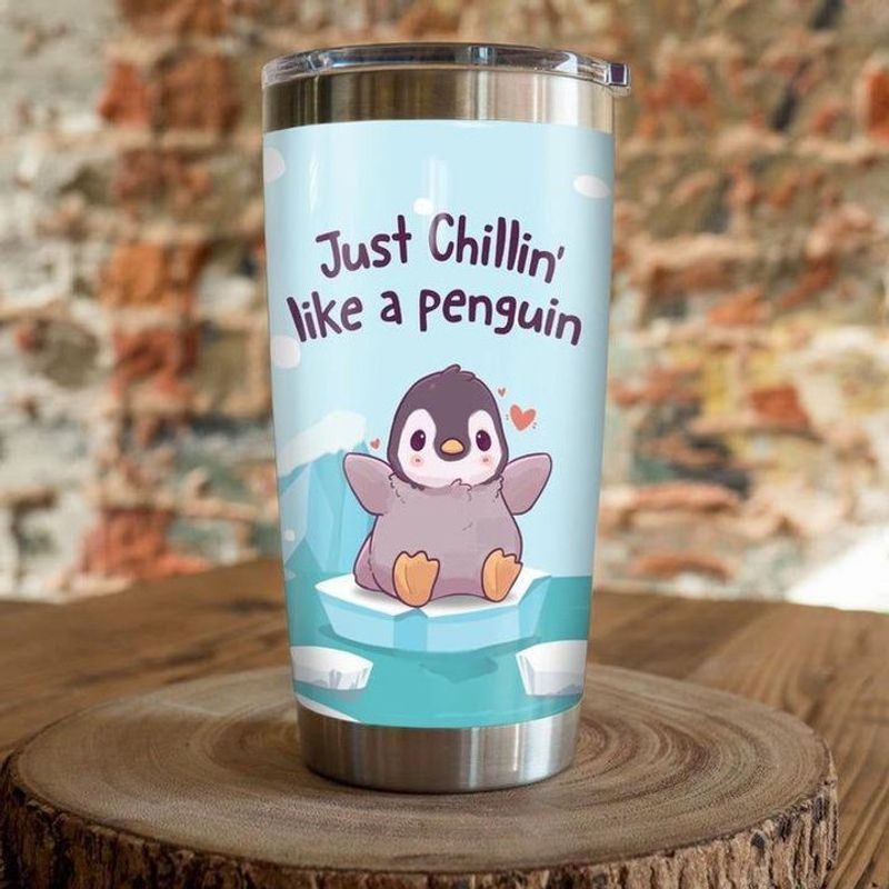 Just Chillin Like A Penguin Tumbler All Over Print Size 20Oz-30Oz