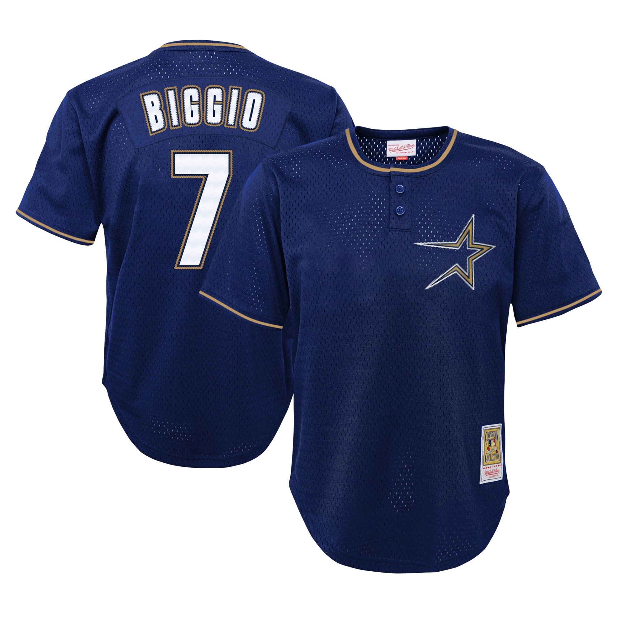 Craig Biggio Houston Astros Mitchell & Ness Youth Cooperstown Collection Mesh Batting Practice Jersey – Navy