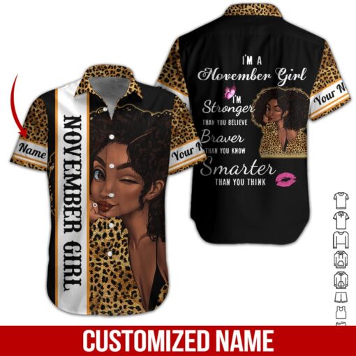 November Girl Custom Name Hawaii Shirt For Men Women Adult Ha25208