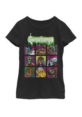 Goosebumps Girls 7 16 Monster Portraits Yearbook Style Graphic Shirt Blac Shirt